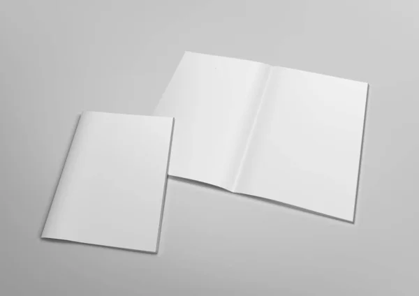 3d Blank Clear Otwarty Magazine Mockup z okładką — Wektor stockowy