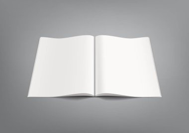 3d Boş Dergi Şablonu Gri Üzerine Açtı