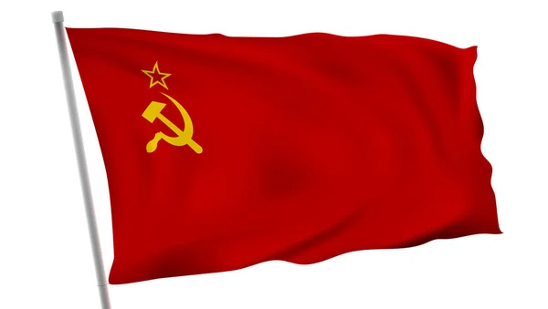 Sovjetunionens flagga Ussr På Pole In Wind — Stock vektor