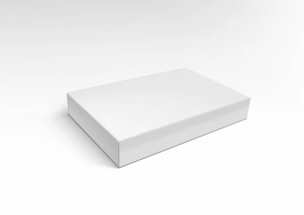 White Slim Pasteboard Box Isolated On White — Stock Vector