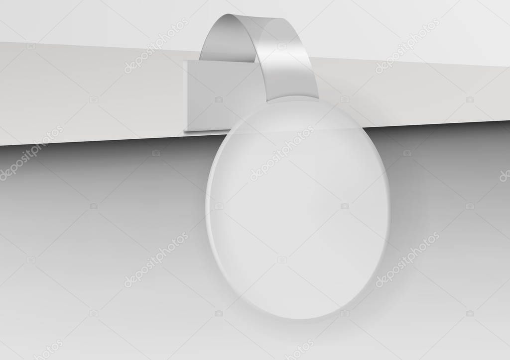 Blank Transparent Advertising Plastic Shelf Shopping Sale Wobbler. EPS10 Vector