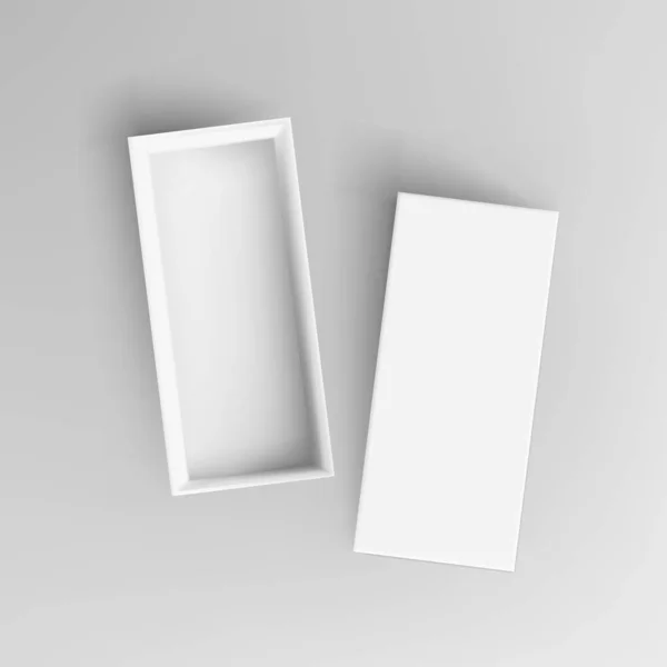 3d空白开放纸板箱。 顶视图 — 图库矢量图片