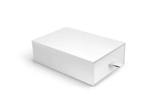 Paquete Caja del cajón de la cinta del cartón del tirón y de la diapositiva — Vector de stock