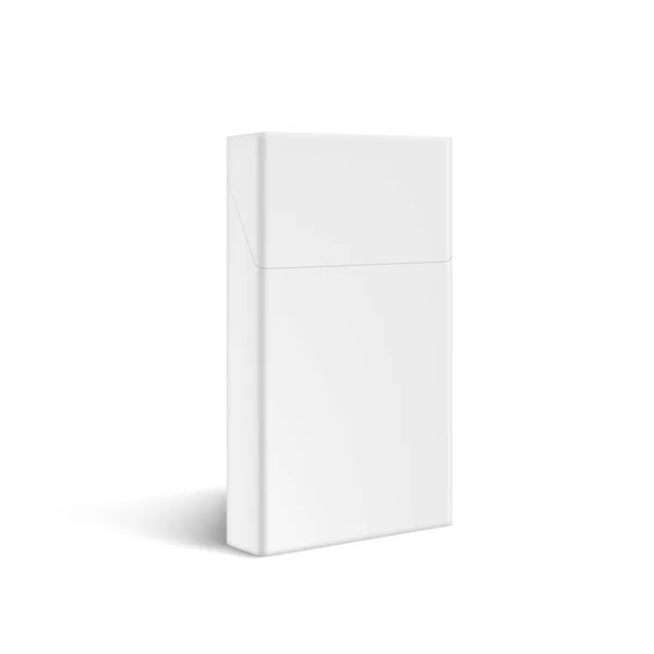 Paquete de caja de cigarro blanco de diseño delgado 3D — Vector de stock