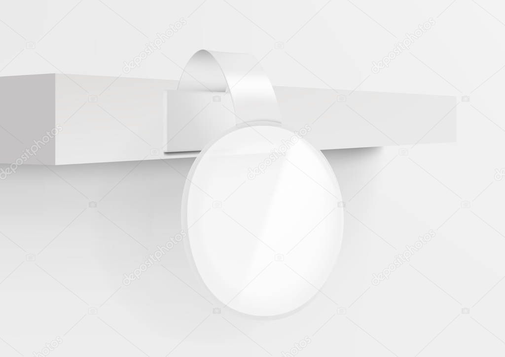 Blank Transparent Advertising Plastic Shelf Shopping Sale Wobbler. EPS10 Vector