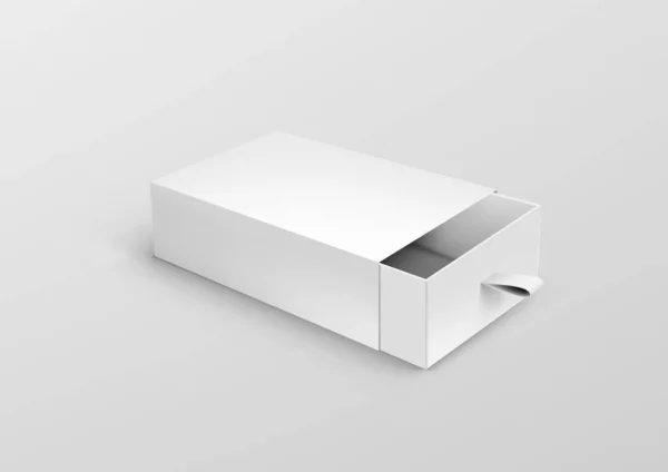 Pakket Kartonnen Ribbon Pull And Slide lade Box — Stockvector