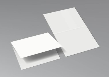 3D İki Yarılık Boş Beyaz Broşür Şablonu
