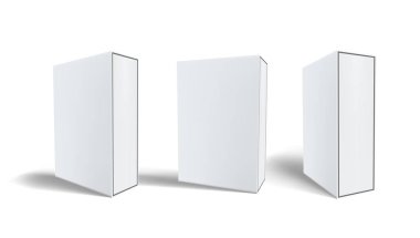 3d Boş Beyaz Kapat Paket Kutusu Ayarları
