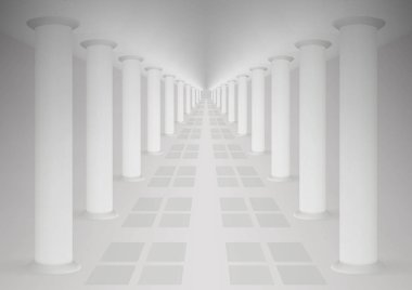 3d Roma Stili Sütun Koridoru İçi
