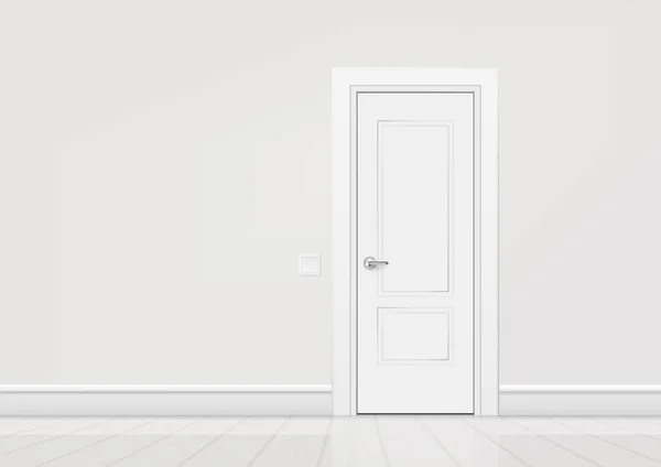 Realistic Modern White Door In Minimalist Interior — ストックベクタ