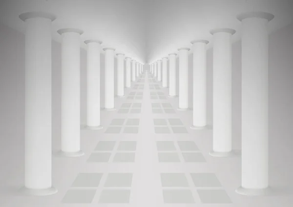 3d Rome Style Column Corridor Palace Interior — стоковий вектор