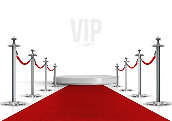 Vip Event Red Carpet With Chrome Barriers — Stock Vector