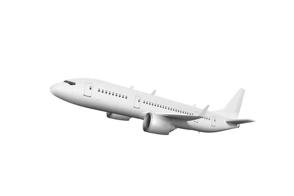 3D White Abstract Airliner vzlétnout na bílém — Stockový vektor