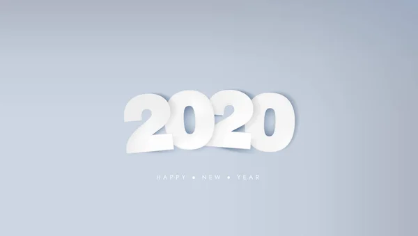 Texto de papel 2020 e feliz Ano Novo Saudação —  Vetores de Stock