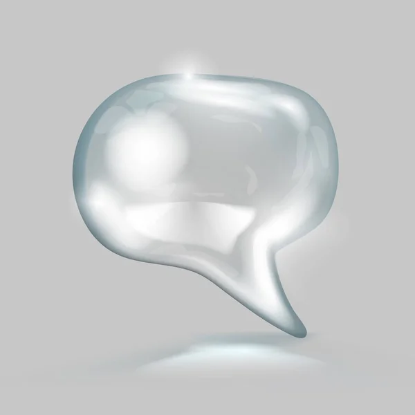 3d Shiny Glass Talking Cloud Ballon Template — ストックベクタ