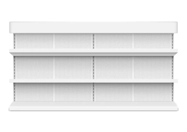 Estante vacío blanco del estante de comercio de la tienda para el mercado — Archivo Imágenes Vectoriales
