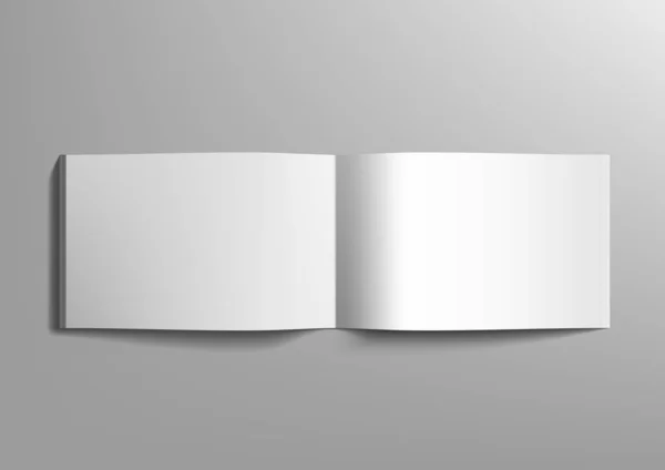 Folleto de paisaje realista A4 en blanco sobre gris — Archivo Imágenes Vectoriales