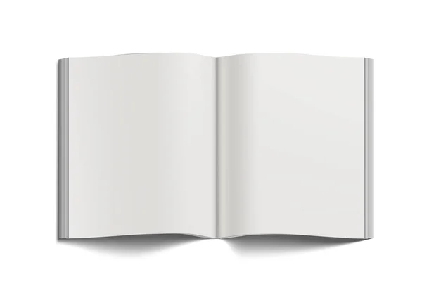 Brochure carrée ouverte vide 3D sur la table — Image vectorielle