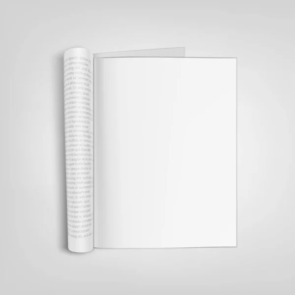 Open Blank Paper Journal With Clear Page — 스톡 벡터