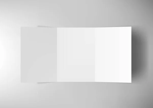 Folleto Tri-Fold A5 aislado sobre fondo blanco — Vector de stock