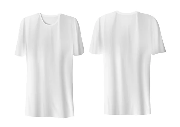 Beyaz Arkaplanda Boş Beyaz Tişörtler — Stok Vektör