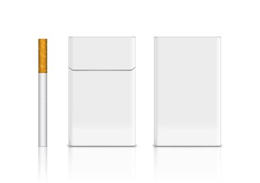 Front And Back View Of Flip-top Cigarette Pack clipart