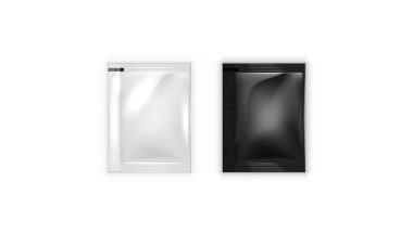 Boş Siyah ve Beyaz Sachet Paket Model Paketi