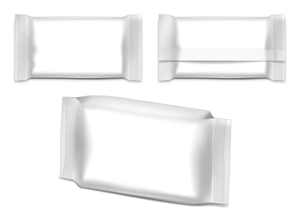 Paquete de flujo en blanco aislado sobre fondo blanco — Archivo Imágenes Vectoriales