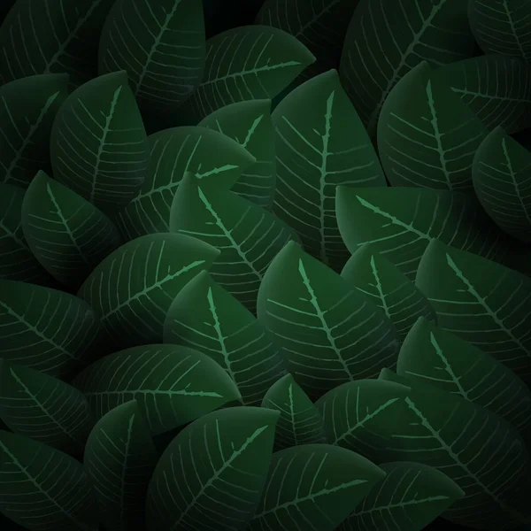 3D Abstract Natural Green Leaves Pattern Back — Stock Vector