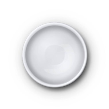 Beyaz, boş seramik kase beyaza izole edilmiş.