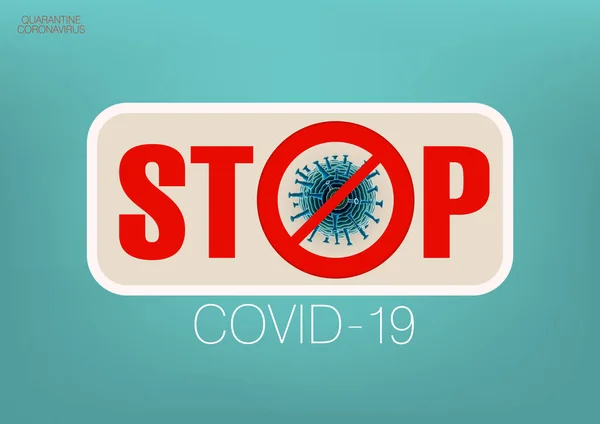 Пандемічний вірус COVID-19. Вірус Ухань знак зупинки — стоковий вектор