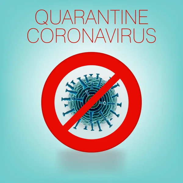 Pandemie-Virus COVID-19. Virus Wuhan Stoppschild — Stockvektor