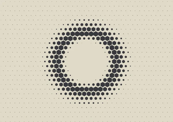 Modèle hexagonal de demi-teinte d'onde géométrique abstraite 2D — Image vectorielle