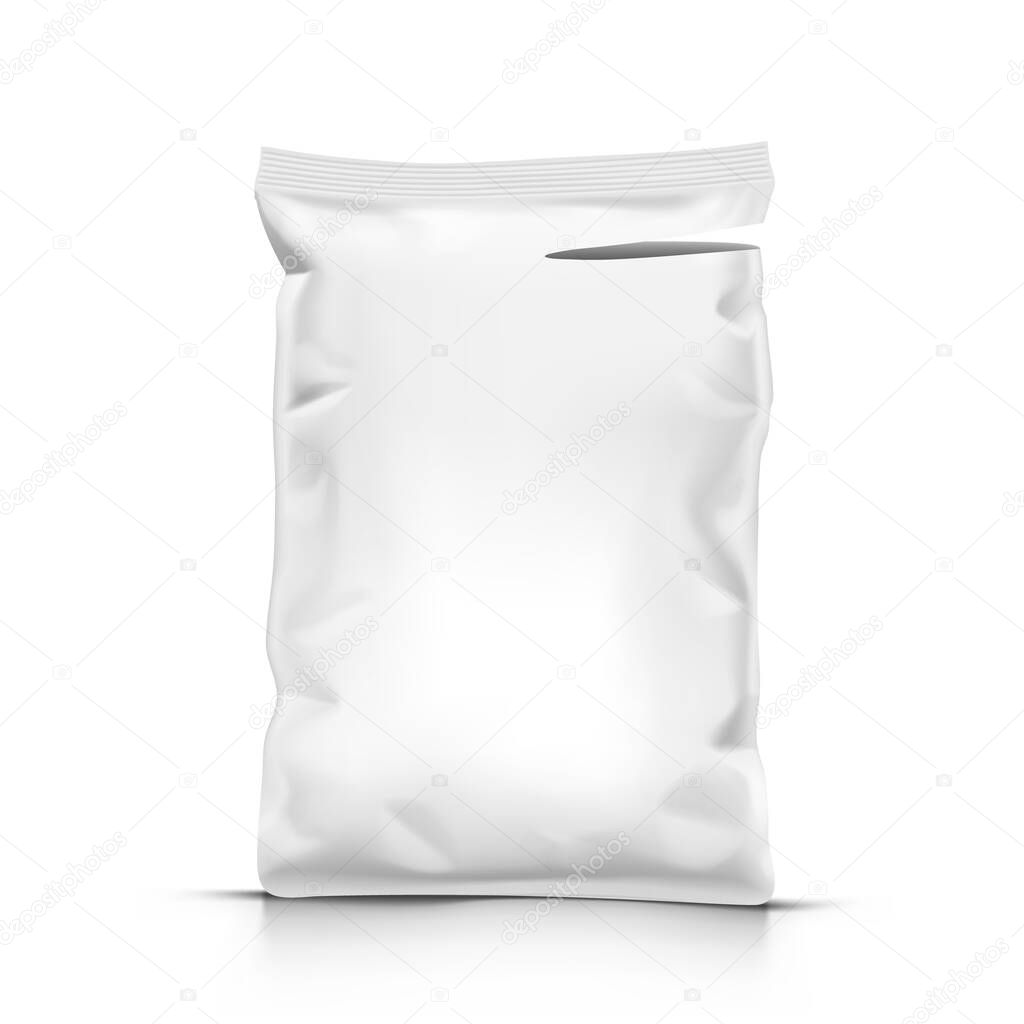 White Stand Up Sealed Empty Plastic Bag Package