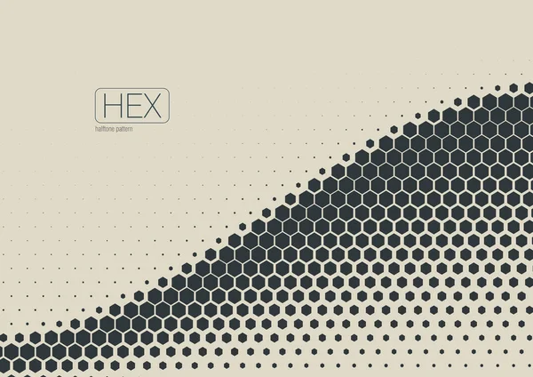 Modèle hexagonal de demi-teinte d'onde géométrique abstraite 2D — Image vectorielle