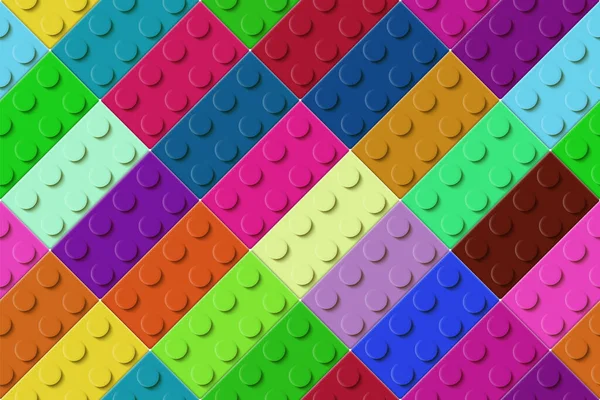 Beaucoup de blocs de jouets de couleur vue de dessus modèle sans couture — Image vectorielle