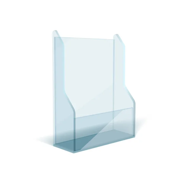 ブランクフライヤーガラスまたはプラスチック透明スタンド — ストックベクタ