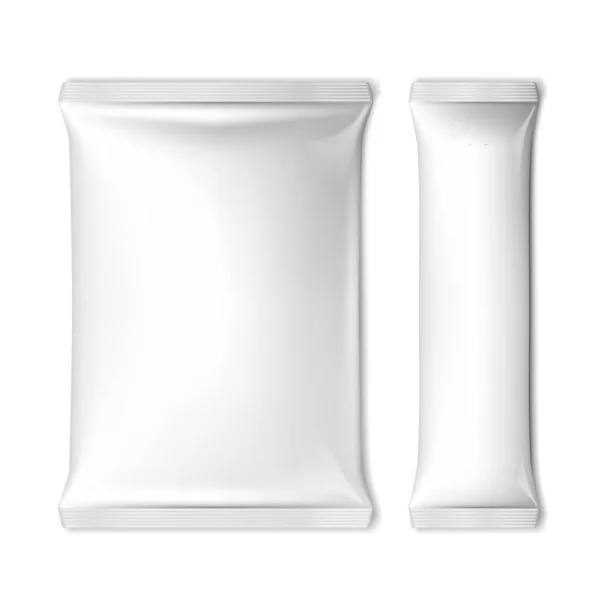 White Blank Foil Packaging för livsmedel eller annat — Stock vektor