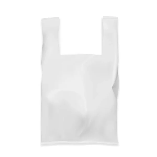 Тонка біла сумка для покупок на білому тлі — стоковий вектор