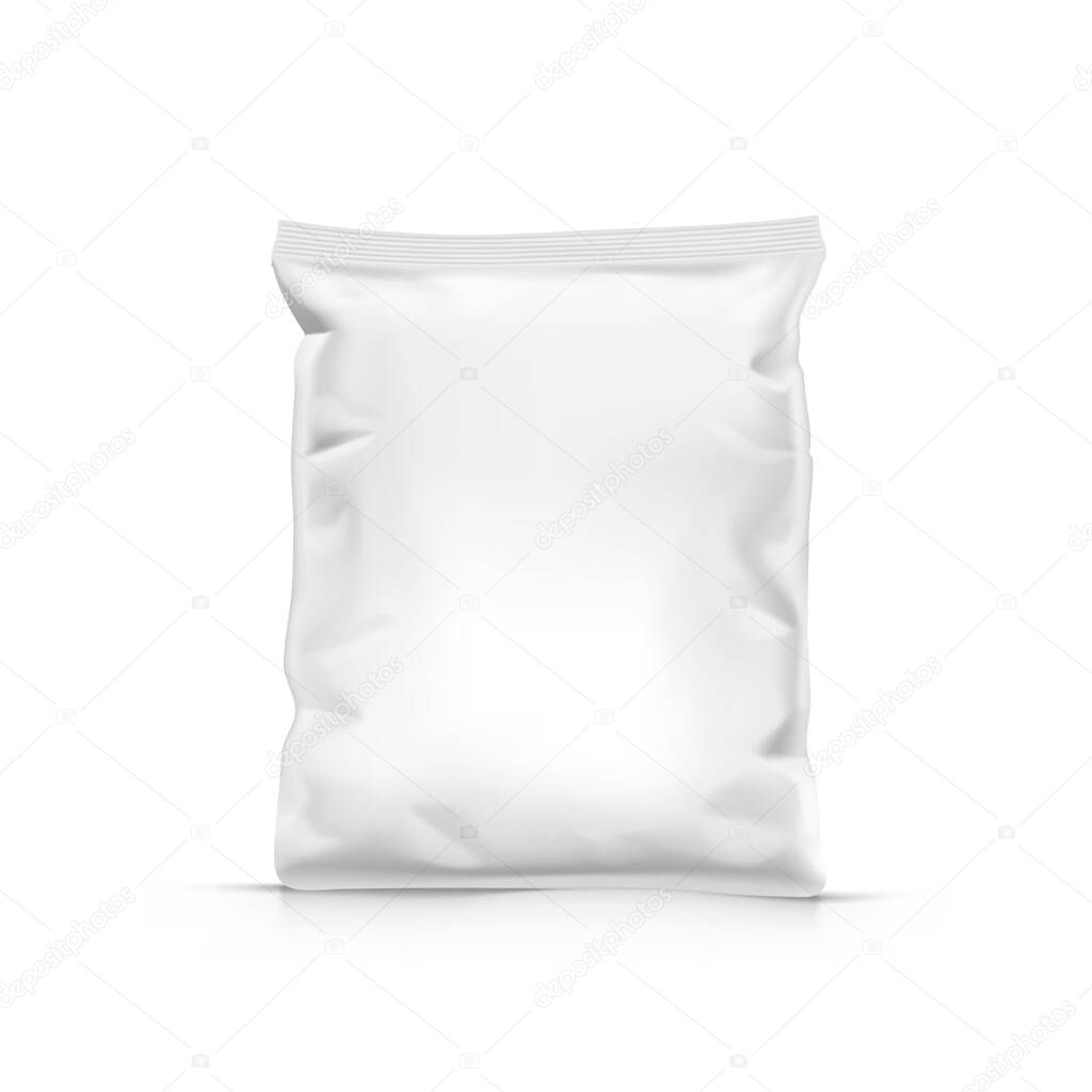 White Stand Up Sealed Empty Plastic Bag Package