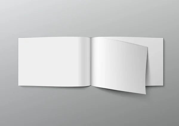 Weiß Clear Landscape A4 Broschüre Cover auf Grau — Stockvektor