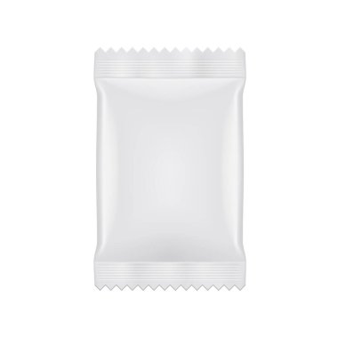 Beyaz üzerine izole edilmiş Basit Beyaz Parlak Paketleme