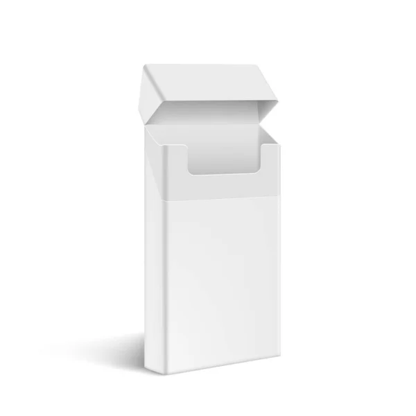 Slim Design Open White Cigarette Box Pack — Διανυσματικό Αρχείο