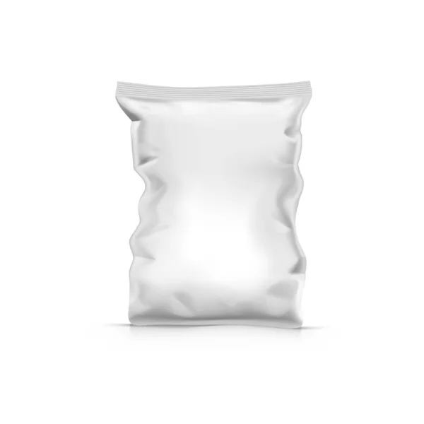 Weiße Folie Lebensmittel Snack Sachet Bag Verpackung — Stockvektor