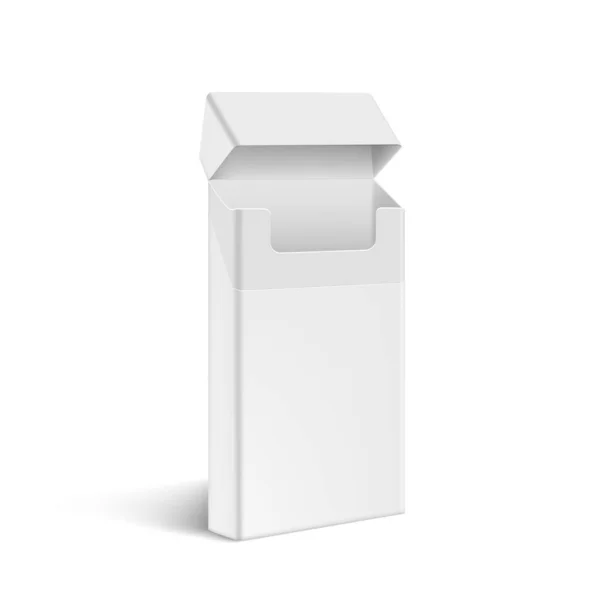 スリムデザインオープンホワイトシガレットボックスパック — ストックベクタ