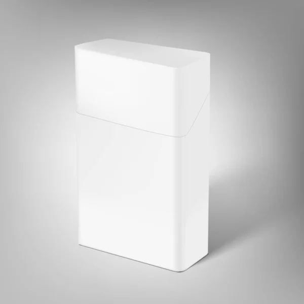 Pacote de cigarro transparente branco 3D com sombra — Vetor de Stock