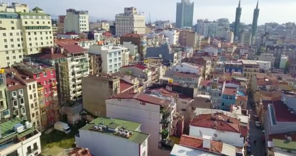 Стамбул - вид на крыши с большой высоты — стоковое видео