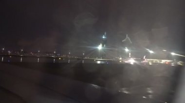 Video from the plane in rainy weather
