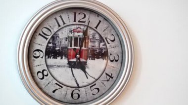Wall clock with Arabic numerals white dial