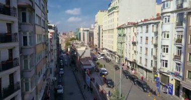 Drone flight over the streets of Istanbul between the houses